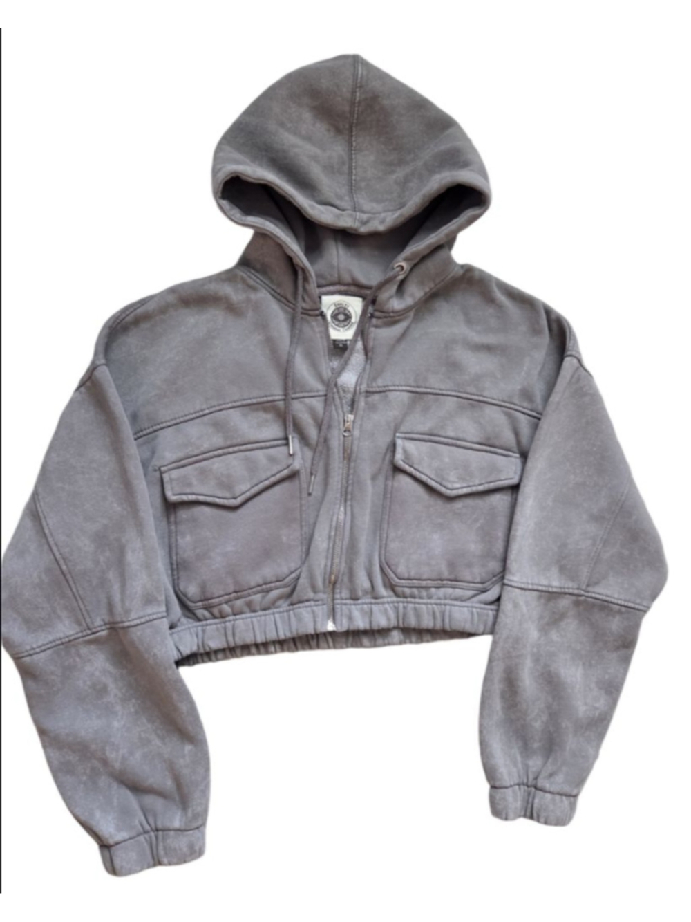 Women's Ashley Vintage Charm Gray Cropped Hoodie XL
